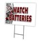 Signmission Watch Batteries Yard Sign & Stake outdoor plastic coroplast window, C-1824 Watch Batteries C-1824 Watch Batteries - alternate 1